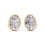 Load image into Gallery viewer, Forra Oval Solitaire Bezal stud Earring