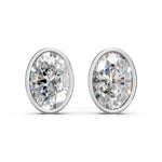 Load image into Gallery viewer, Forra Oval Solitaire Bezal stud Earring
