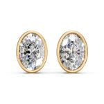 Load image into Gallery viewer, Forra Oval Solitaire Bezal stud Earring