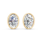 Load image into Gallery viewer, Manya Oval Solitaire Diamond stud Earring