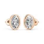 Load image into Gallery viewer, Manya Oval Solitaire Diamond stud Earring