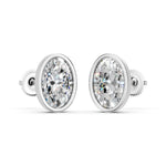 Load image into Gallery viewer, Manya Oval Solitaire Diamond stud Earring