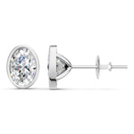 Load image into Gallery viewer, Manya Oval Solitaire Diamond stud Earring