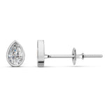 Load image into Gallery viewer, Flora Pear Solitaire Diamond Bezal stud Earring