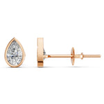 Load image into Gallery viewer, Fiyra Pear Solitaire Diamond Bezal stud Earring
