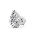 Load image into Gallery viewer, Fiyra Pear Solitaire Diamond Bezal stud Earring
