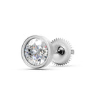 Load image into Gallery viewer, Fiana Round Solitaire Diamond Bezal stud Earring
