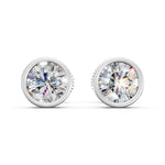 Load image into Gallery viewer, Fiana Round Solitaire Diamond Bezal stud Earring