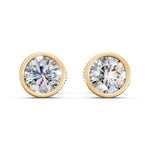Load image into Gallery viewer, Fiana Round Solitaire Diamond Bezal stud Earring