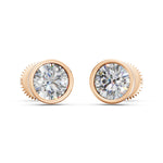 Load image into Gallery viewer, Felra Round Solitaire Diamond Bezal stud Earring