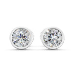 Load image into Gallery viewer, Felra Round Solitaire Diamond Bezal stud Earring
