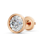Load image into Gallery viewer, Fayra Round Solitaire Diamond Bezal stud Earring