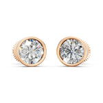 Load image into Gallery viewer, Fayra Round Solitaire Diamond Bezal stud Earring