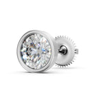 Load image into Gallery viewer, Fayra Round Solitaire Diamond Bezal stud Earring