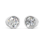 Load image into Gallery viewer, Fayra Round Solitaire Diamond Bezal stud Earring