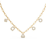 Load image into Gallery viewer, Caira Charm Diamond Geometric Necklace