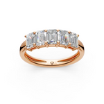 Load image into Gallery viewer, Sofia Emerald Diamond 5 Stone Ladies Ring