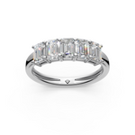 Load image into Gallery viewer, Sofia Emerald Diamond 5 Stone Ladies Ring