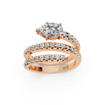 Load image into Gallery viewer, Lisa Pear Diamond Solitaire Sprial Ladies Ring