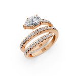 Load image into Gallery viewer, Lisa Pear Diamond Solitaire Sprial Ladies Ring