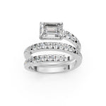 Load image into Gallery viewer, Jennie Emerald Diamond Solitaire Sprial Ladies Ring