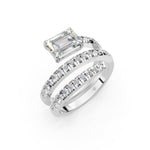 Load image into Gallery viewer, Jennie Emerald Diamond Solitaire Sprial Ladies Ring