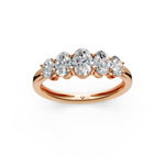 Load image into Gallery viewer, Jade Oval Diamond 5 Stone Ladies Ring