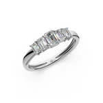 Load image into Gallery viewer, Megan Emerald Diamond 5 Stone Ladies Ring