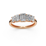 Load image into Gallery viewer, Lilac Emerald Diamond 5 Stone Ladies Ring
