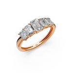 Load image into Gallery viewer, Lilac Emerald Diamond 5 Stone Ladies Ring