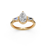 Load image into Gallery viewer, Quinn Pear Solitaire Diamond 3 stone Ladies Ring