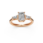 Load image into Gallery viewer, Imani Emerald Solitaire Diamond 3 stone Ladies Ring