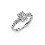Load image into Gallery viewer, Imani Emerald Solitaire Diamond 3 stone Ladies Ring