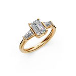 Load image into Gallery viewer, Imani Emerald Solitaire Diamond 3 stone Ladies Ring