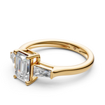 Load image into Gallery viewer, Imani Emerald Solitaire Diamond 3 stone Ladies Ring
