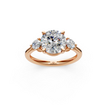 Load image into Gallery viewer, Aaliyah Round Solitaire Diamond 3 stone Ladies Ring