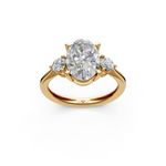Load image into Gallery viewer, Kiara Oval Solitaire Diamond 3 stone Ladies Ring