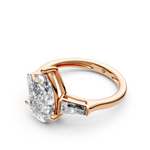 Load image into Gallery viewer, Adele Pear Solitaire Diamond 3 stone Ladies Ring