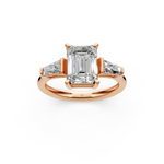 Load image into Gallery viewer, Gigi Emerald Solitaire Diamond 3 stone Ladies Ring