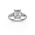 Load image into Gallery viewer, Gigi Emerald Solitaire Diamond 3 stone Ladies Ring