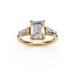 Load image into Gallery viewer, Gigi Emerald Solitaire Diamond 3 stone Ladies Ring