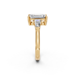 Load image into Gallery viewer, Gigi Emerald Solitaire Diamond 3 stone Ladies Ring