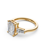 Load image into Gallery viewer, Gigi Emerald Solitaire Diamond 3 stone Ladies Ring