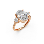 Load image into Gallery viewer, Opal Oval Solitaire Diamond 3 stone Ladies Ring