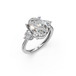 Load image into Gallery viewer, Opal Oval Solitaire Diamond 3 stone Ladies Ring