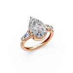 Load image into Gallery viewer, Rosie Pear Solitaire Diamond 3 stone Ladies Ring