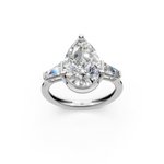 Load image into Gallery viewer, Rosie Pear Solitaire Diamond 3 stone Ladies Ring