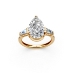 Load image into Gallery viewer, Rosie Pear Solitaire Diamond 3 stone Ladies Ring