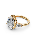 Load image into Gallery viewer, Rosie Pear Solitaire Diamond 3 stone Ladies Ring