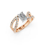 Load image into Gallery viewer, Jenna Emerald Solitaire Diamond Ladies Ring